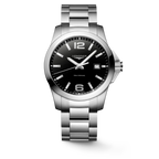 Longines "Conquest" Watch with Quartz & Polished Black Dial, 41mm - Carter's Collective Fine Jewelry