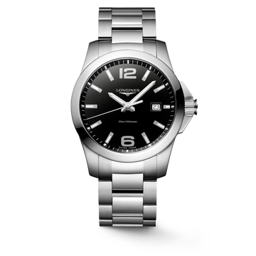 Longines "Conquest" Watch with Quartz & Polished Black Dial, 41mm - Carter's Collective Fine Jewelry