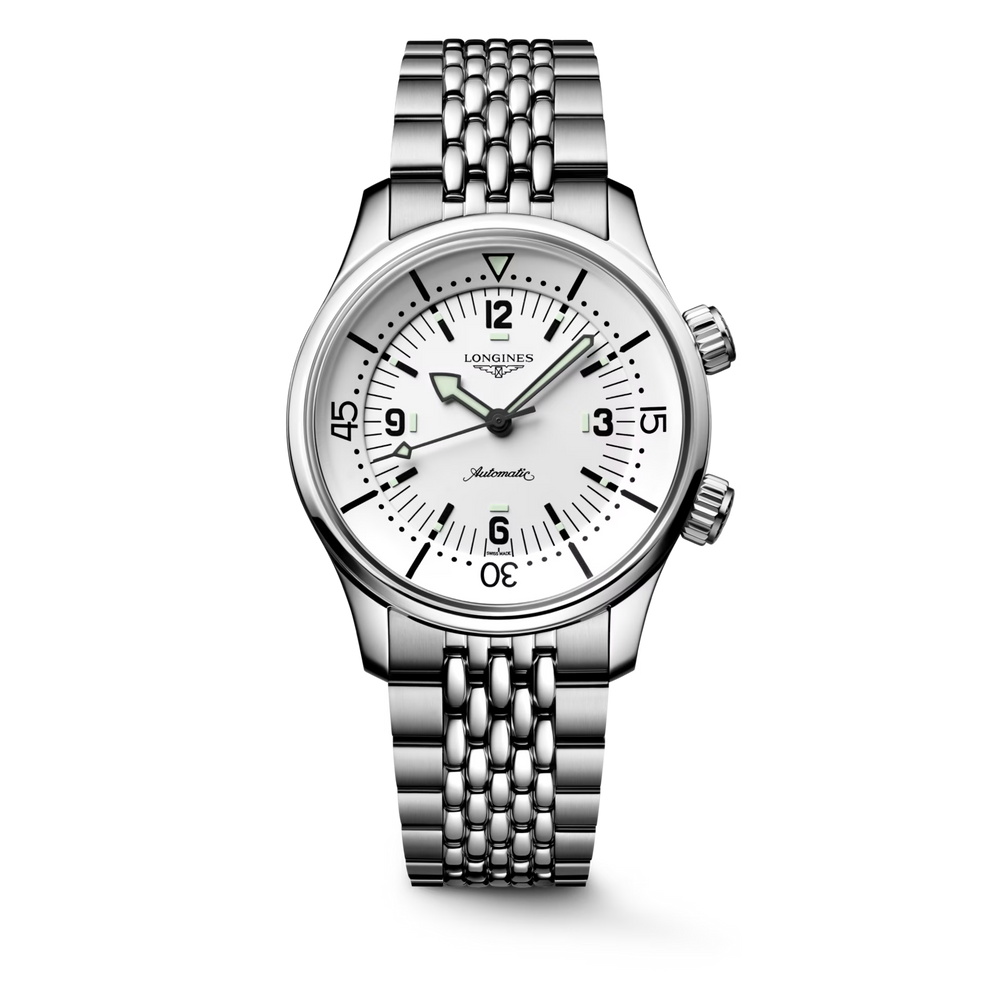 Longines "Legend Diver" Diver's Watch with White Matte Dial, 39mm - Carter's Collective Fine Jewelry