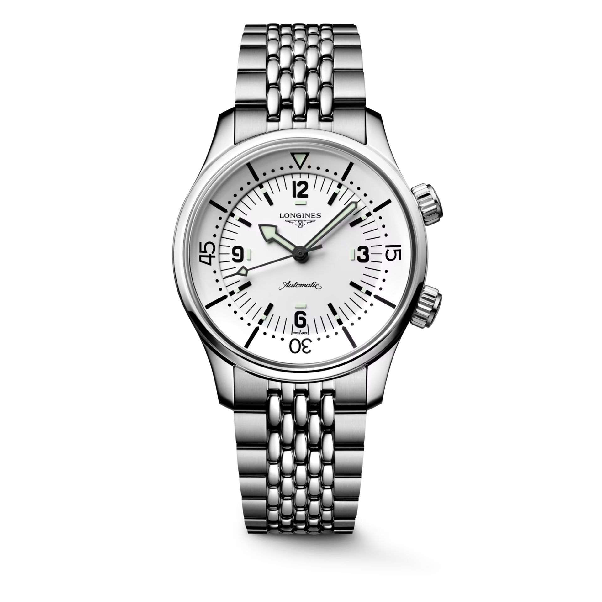 Longines "Legend Diver" Diver's Watch with White Matte Dial, 39mm - Carter's Collective Fine Jewelry