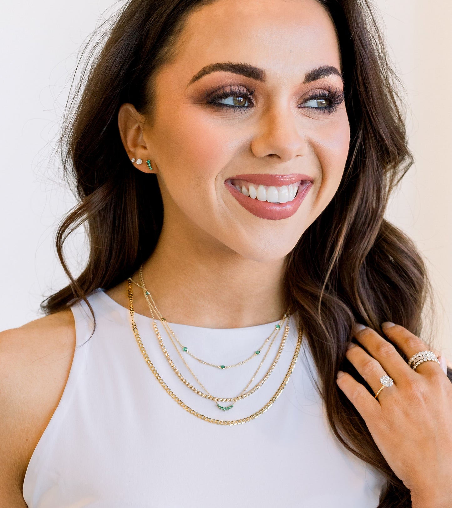 Petite Graduated Emerald Gemstone Necklace