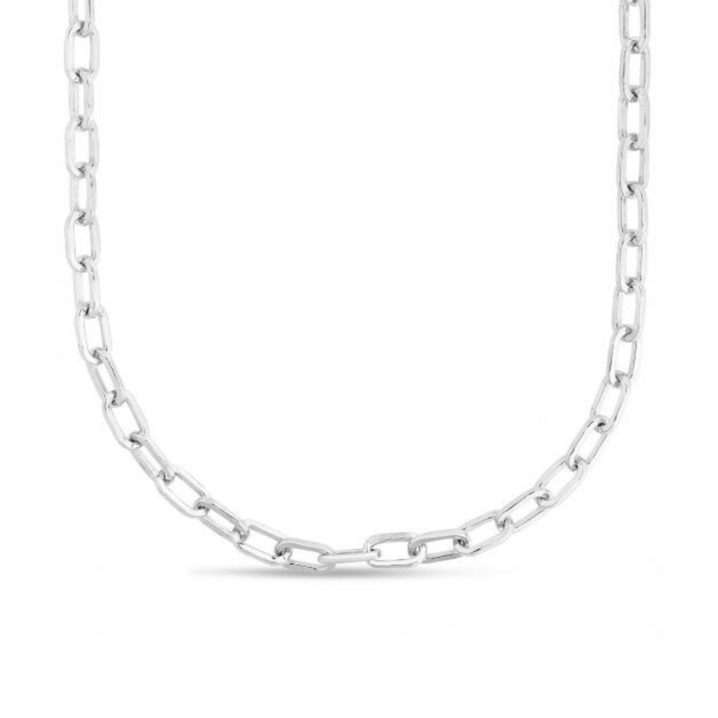 Sterling Silver Paper Clip Chain Necklace, 18 Inches - Carter's Collective Fine Jewelry