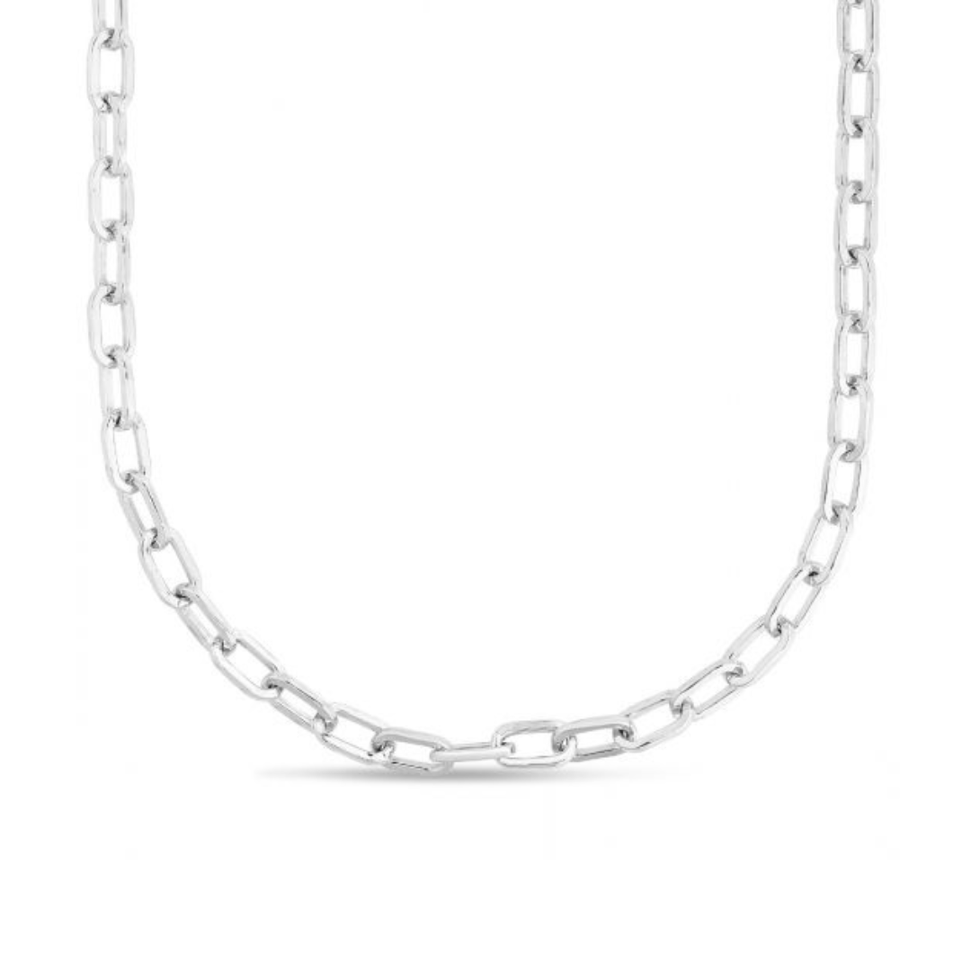 Sterling Silver Paper Clip Chain Necklace, 18 Inches - Carter's Collective Fine Jewelry