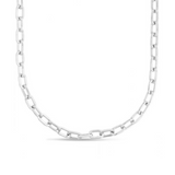 Sterling Silver Paper Clip Chain Necklace, 18 Inches