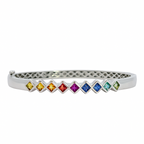 Princess-Cut Rainbow Sapphire Bezel Set Bracelet, 2.06 CTTW - Carter's Collective Fine Jewelry