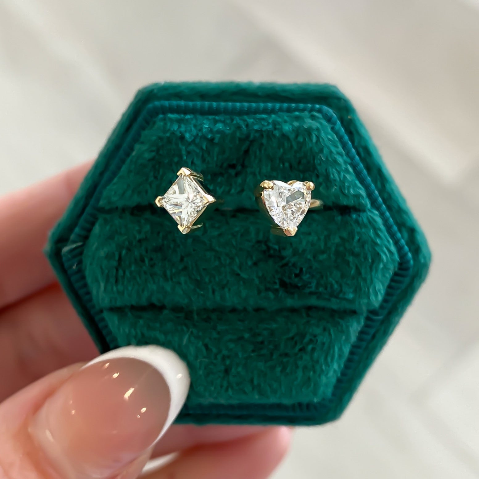 Princess Cut & Heart Cut Natural Diamond Open Toi Et Moi Ring - Carter's Collective Fine Jewelry