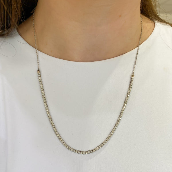 Halfway Diamond Tennis Necklace, 1.62 CTTW