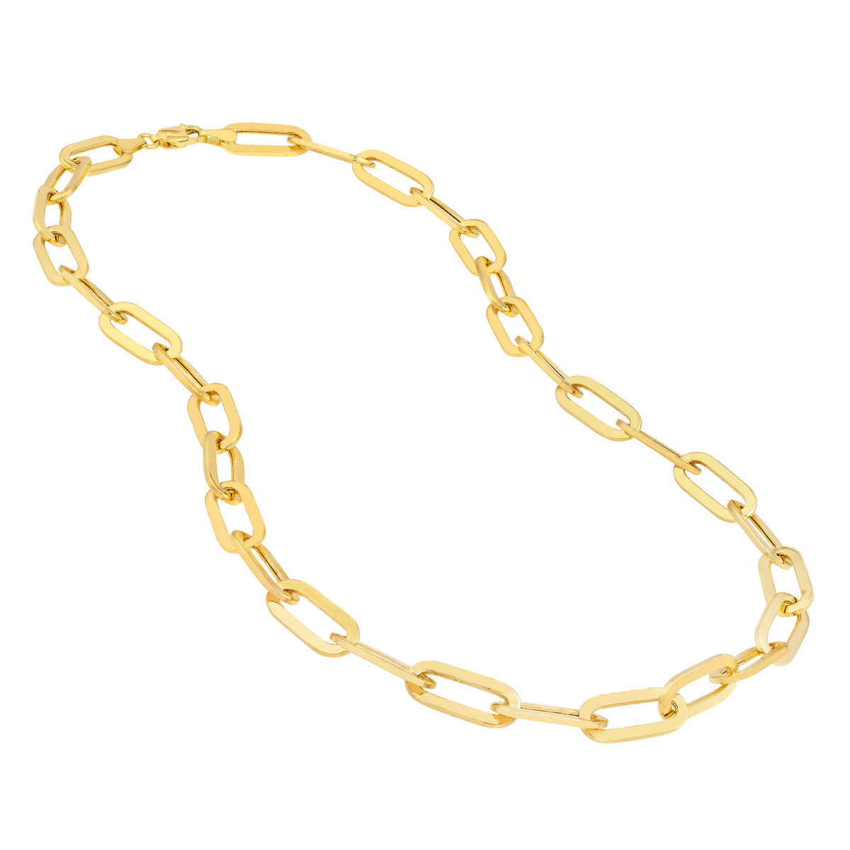 Large Polished Oval Light Link Necklace, 18 Inches