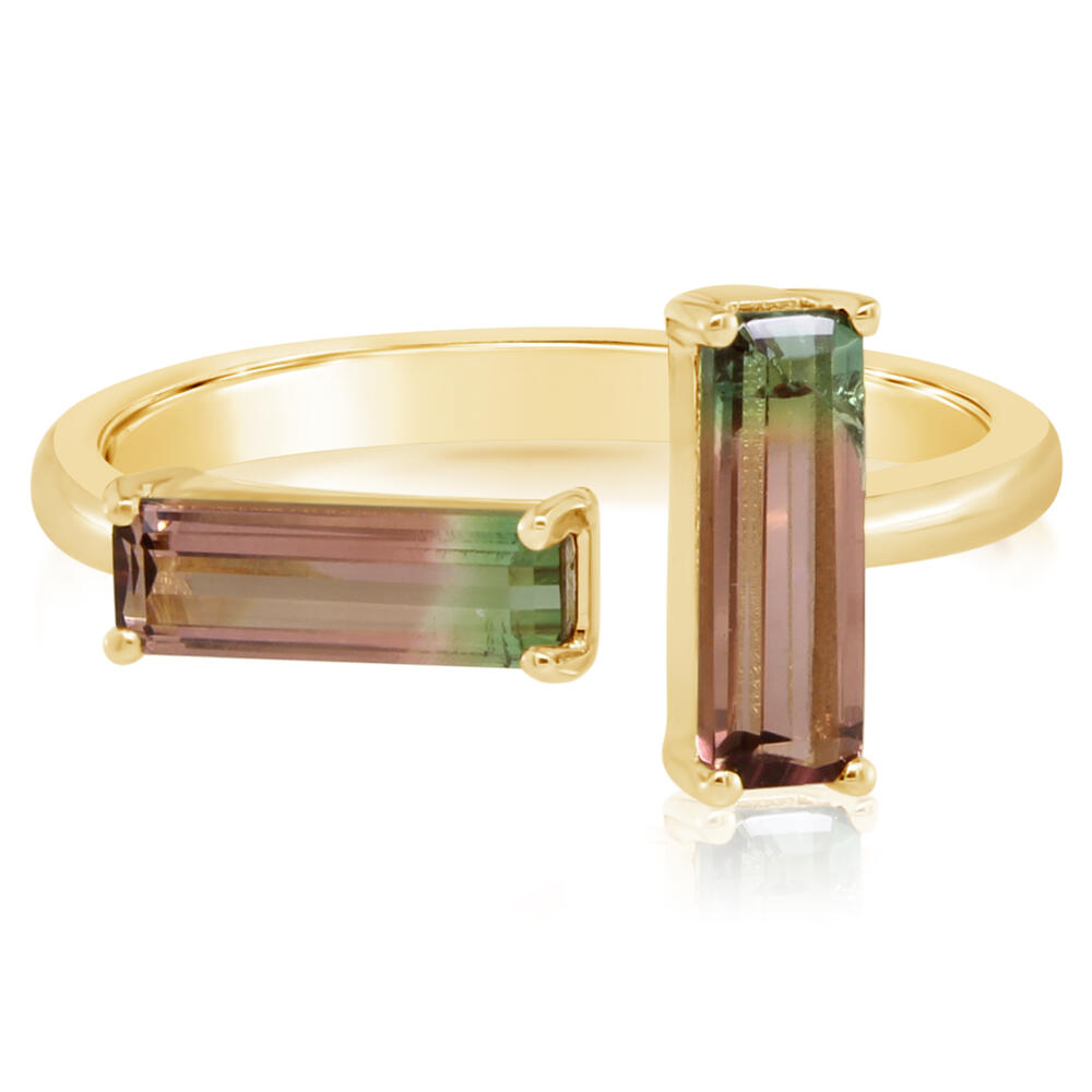 Watermelon Tourmaline Two Stone Ring - Last Chance - Carter's Collective Fine Jewelry