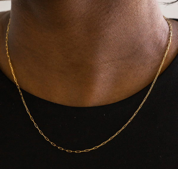 Petite Aphrodite Paper Clip Chain Necklace, 18"