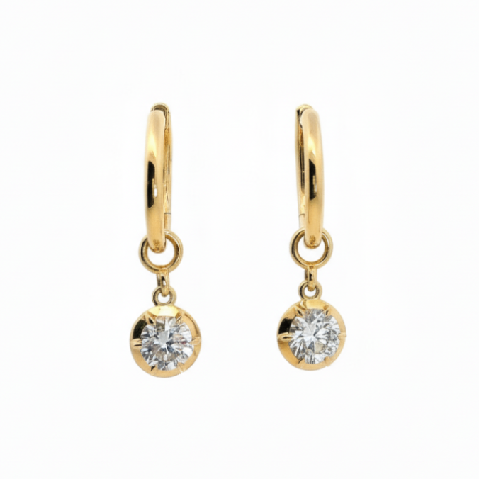 Lab Grown Diamond Faux Bezel Earring Charms, 1.54 CTTW - Carter's Collective Fine Jewelry