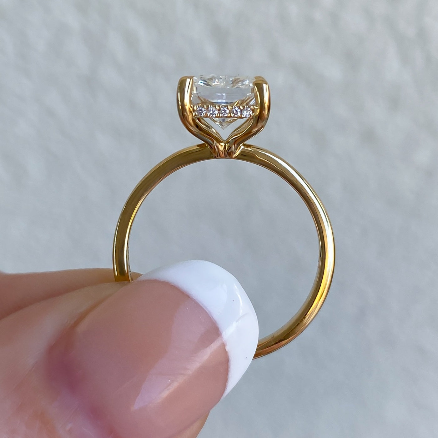 Azalea Lab Grown Radiant Cut Diamond Hidden Halo Solitaire Engagement Ring - Carter's Collective Fine Jewelry