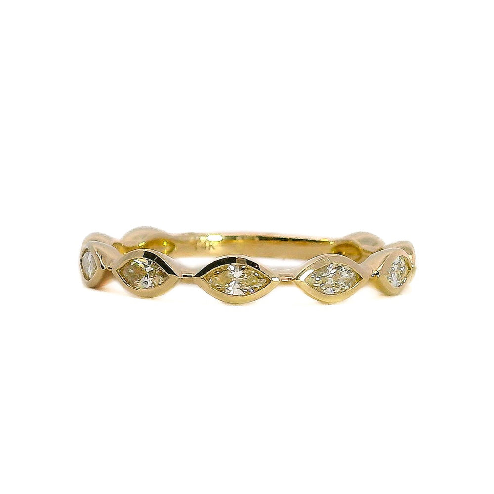 Yellow Gold Marquise Diamond Bezel Band, 0.32 CTTW - Carter's Collective Fine Jewelry