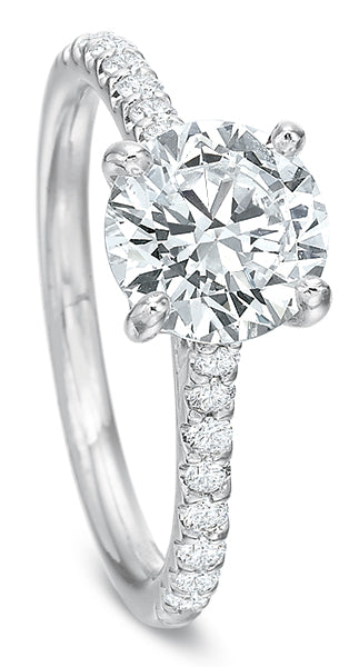 Round Diamond Solitaire Semi Mount Ring (CENTER STONE NOT INCLUDED)