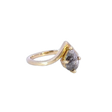 Indigo Pear Salt and Pepper Diamond Engagement Ring