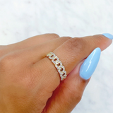 Diamond Chain Link Stackable Ring
