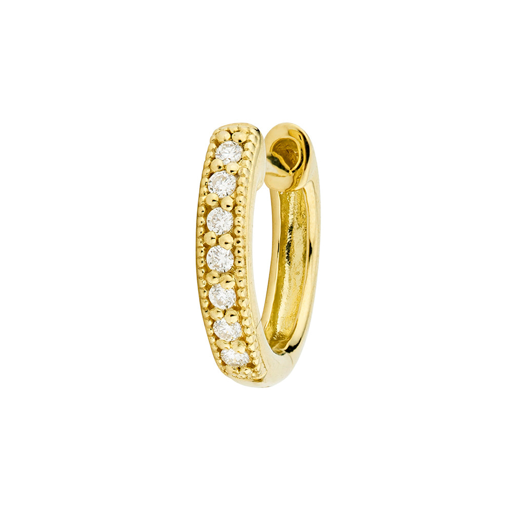 Diamond Huggie Hoop Earring (Single Hoop), .06 CTTW