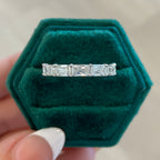 Natural Antique Cushion Diamond East to West Half Eternity Wedding Band, 2.15 CTTW