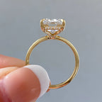 Azalea Lab Grown Oval Diamond Hidden Halo Solitaire Engagement Ring - Carter's Collective Fine Jewelry