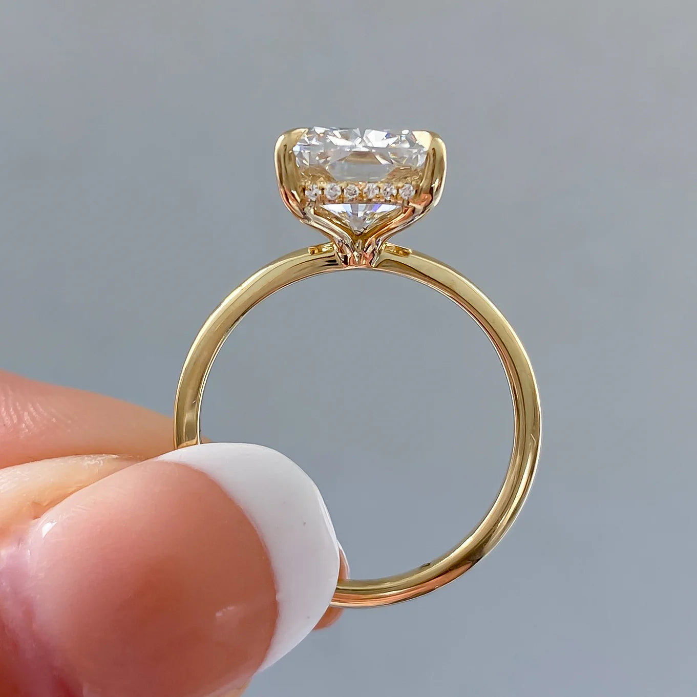 Azalea Lab Grown Oval Diamond Hidden Halo Solitaire Engagement Ring - Carter's Collective Fine Jewelry