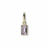 Baguette Pink Sapphire Dangle Charm