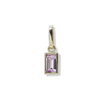 Baguette Pink Sapphire Dangle Charm