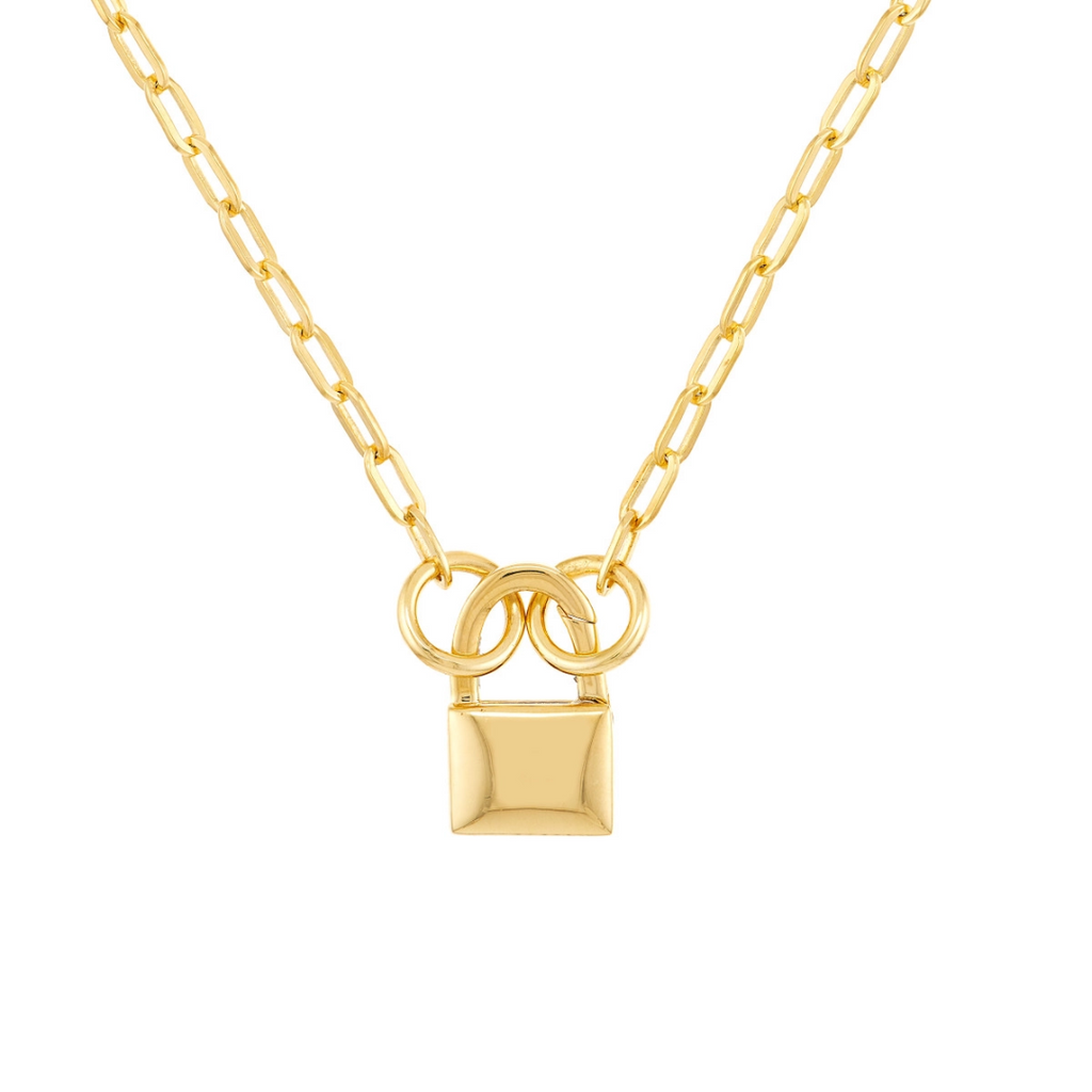 Engravable Padlock Push Lock Clasp - Carter's Collective Fine Jewelry