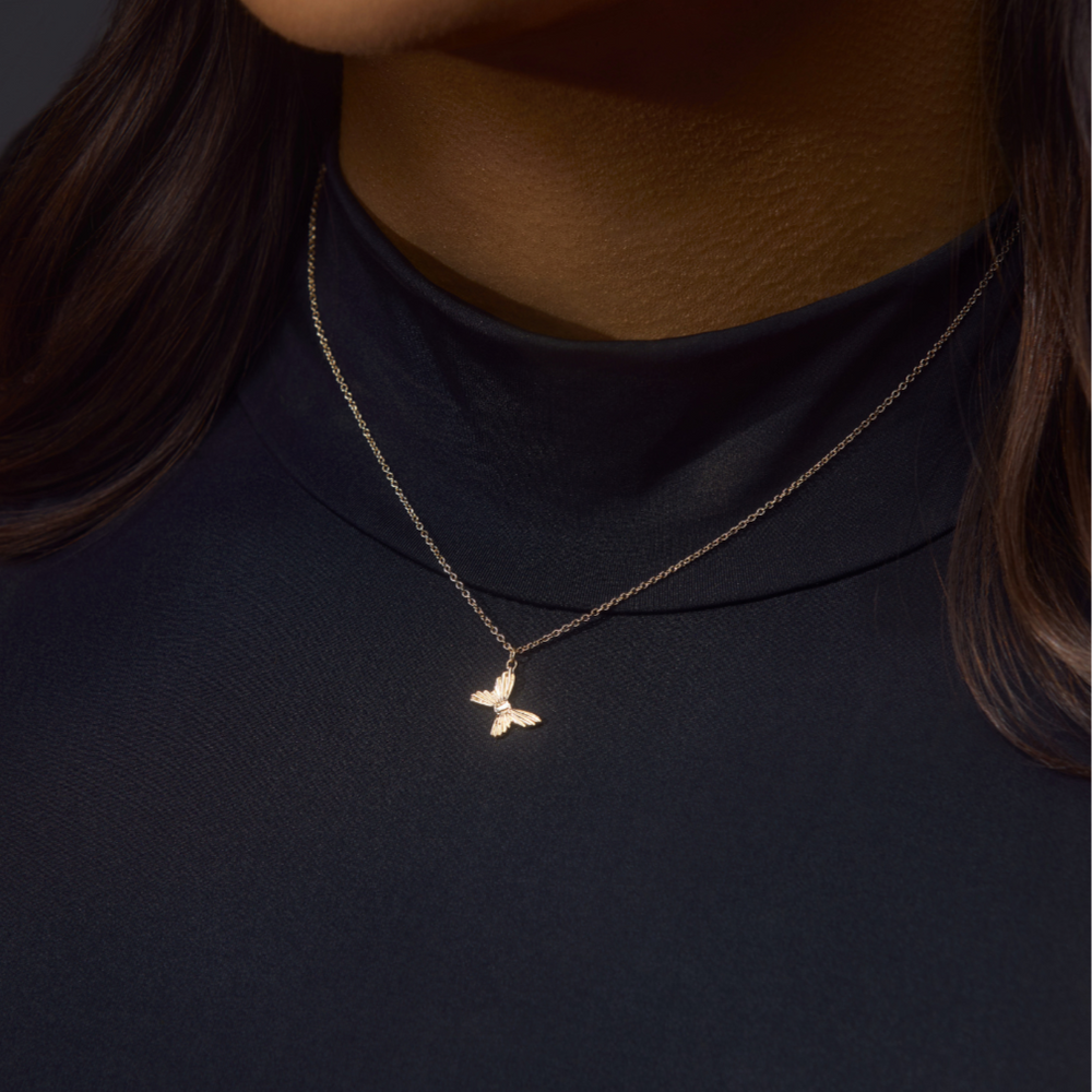 Petite Fluted Butterfly Charm - Carter's Collective Fine Jewelry