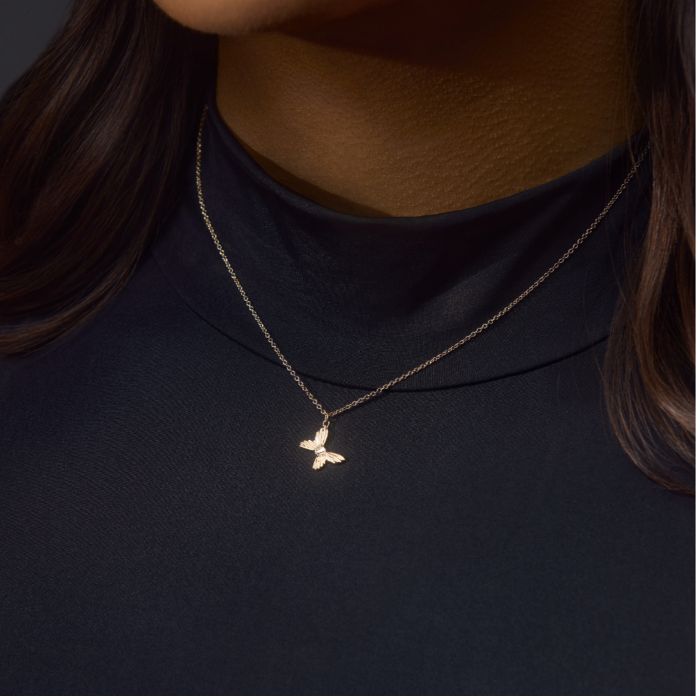 Petite Fluted Butterfly Charm - Carter's Collective Fine Jewelry