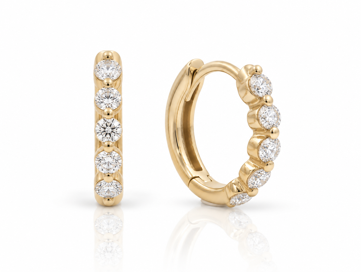 Mini Diana Diamond Huggie Hoops