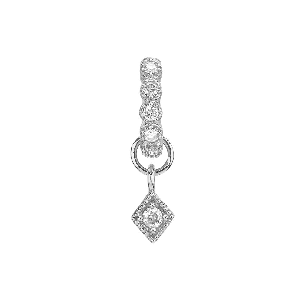 White Gold Petite Diamond Kite Earring Charm (Single)