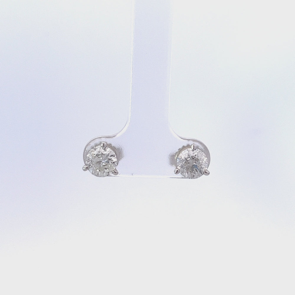 Natural Diamond Stud Earrings, 1.75 CTTW