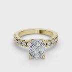 Hydrangea Lab Grown Cushion Cut Diamond Engagement Ring, 3.70 CTTW