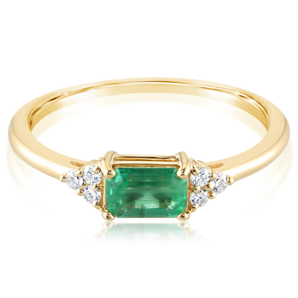 Emerald Trio Diamond Accent Ring, 0.60 CTTW - Carter's Collective Fine Jewelry