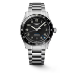 Longines "Spirit Zulu Time" Watch - Stainless Steel with Black Ceramic Bezel & Matte Black Dial, 42mm - Carter's Collective Fine Jewelry