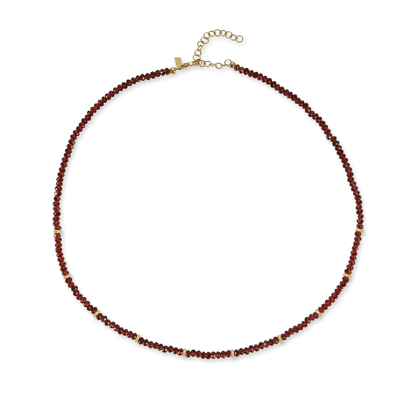 Genuine Beaded Birthstone Necklace with Gold Rondelles