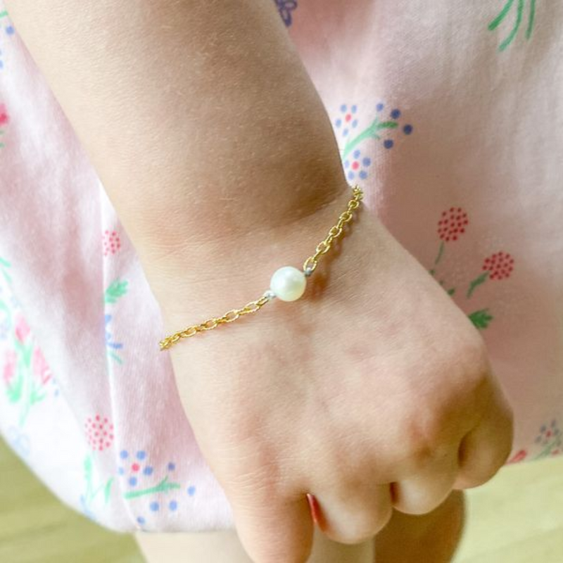 Baby Bracelet, 14k GF with Freshwater Pearls
