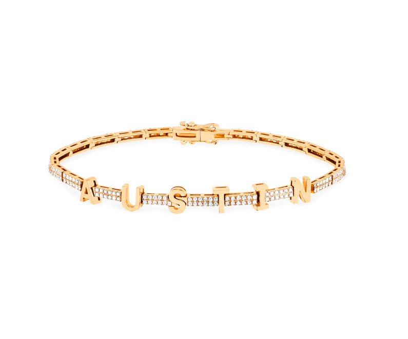 Diamond and Gold Custom Name Eternity Bracelet - Carter's Collective Fine Jewelry