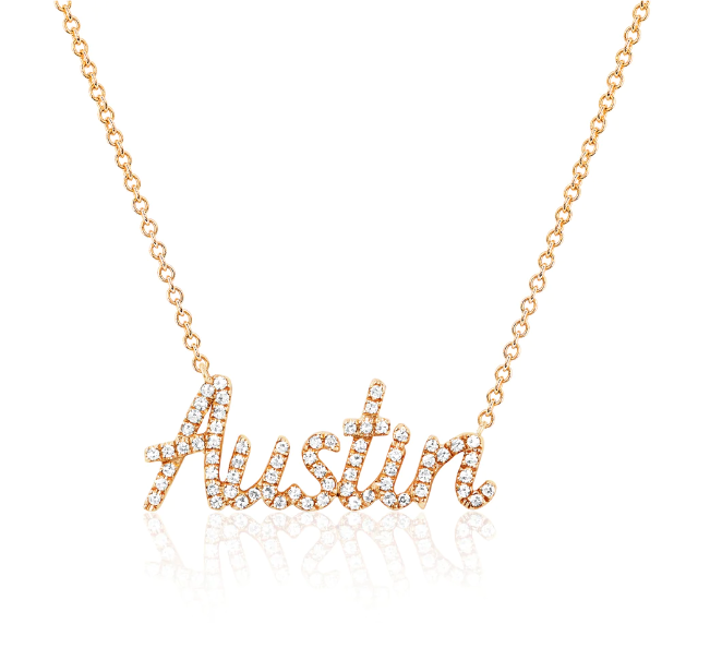 Diamond Script Name Necklace