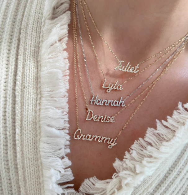 Diamond Script Name Necklace โ Carter's Collective Fine Jewelry
