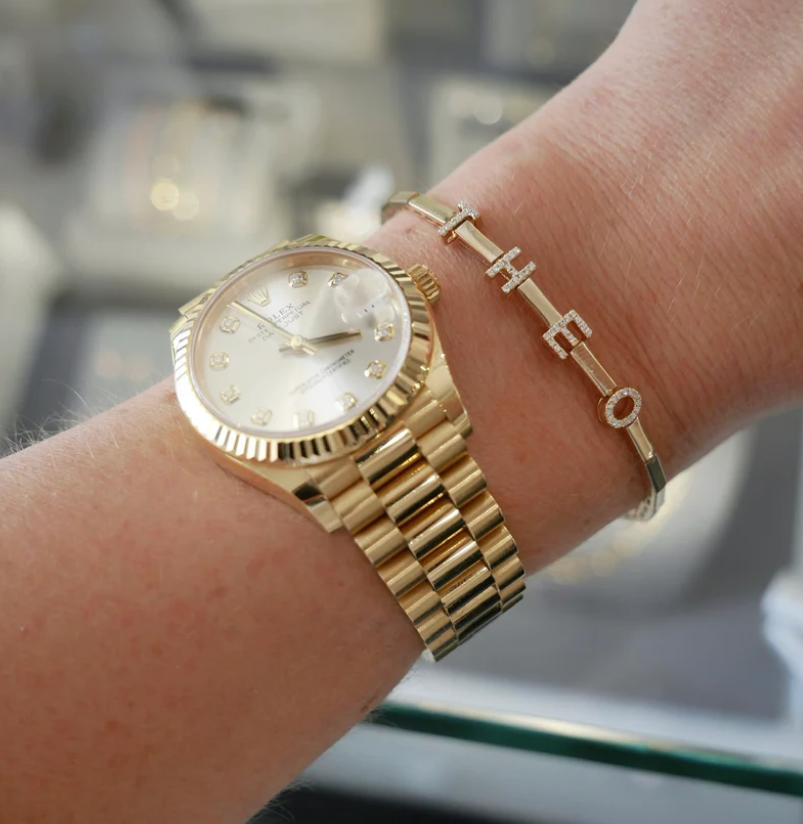 Gold and Diamond Name Eternity Bracelet - Carter's Collective Fine Jewelry