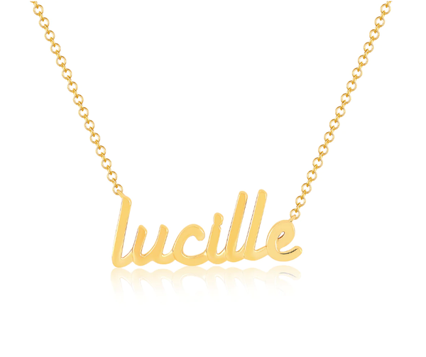 Gold Script Name Necklace