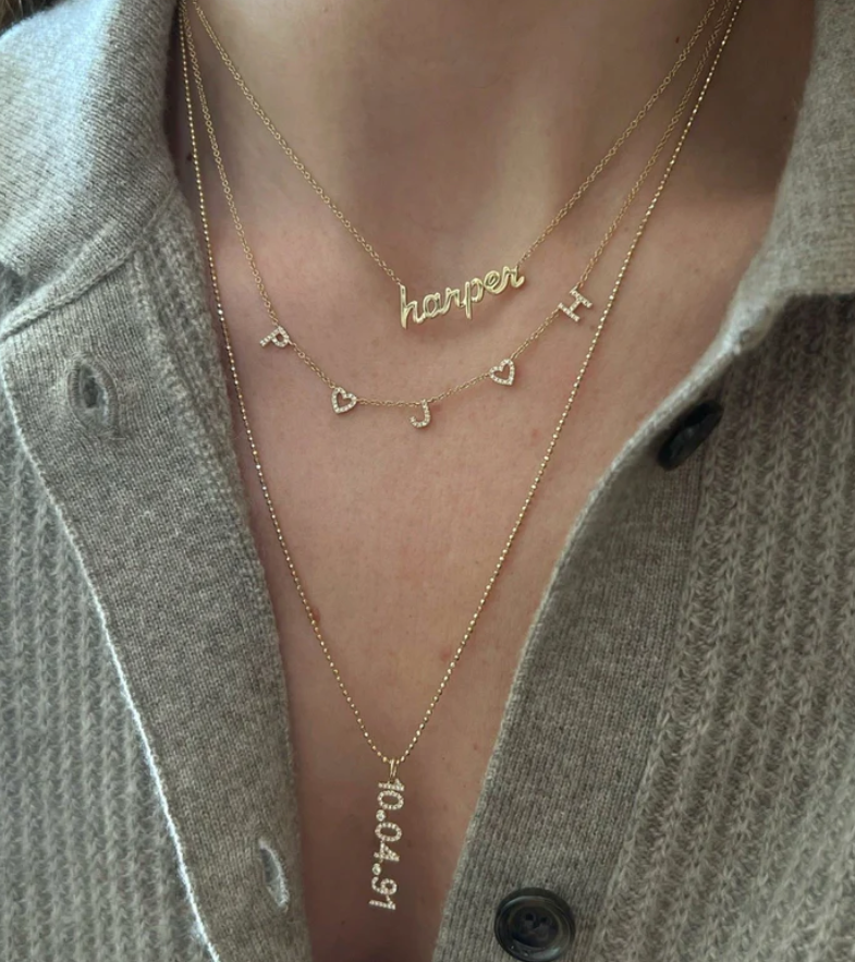 Gold Script Name Necklace